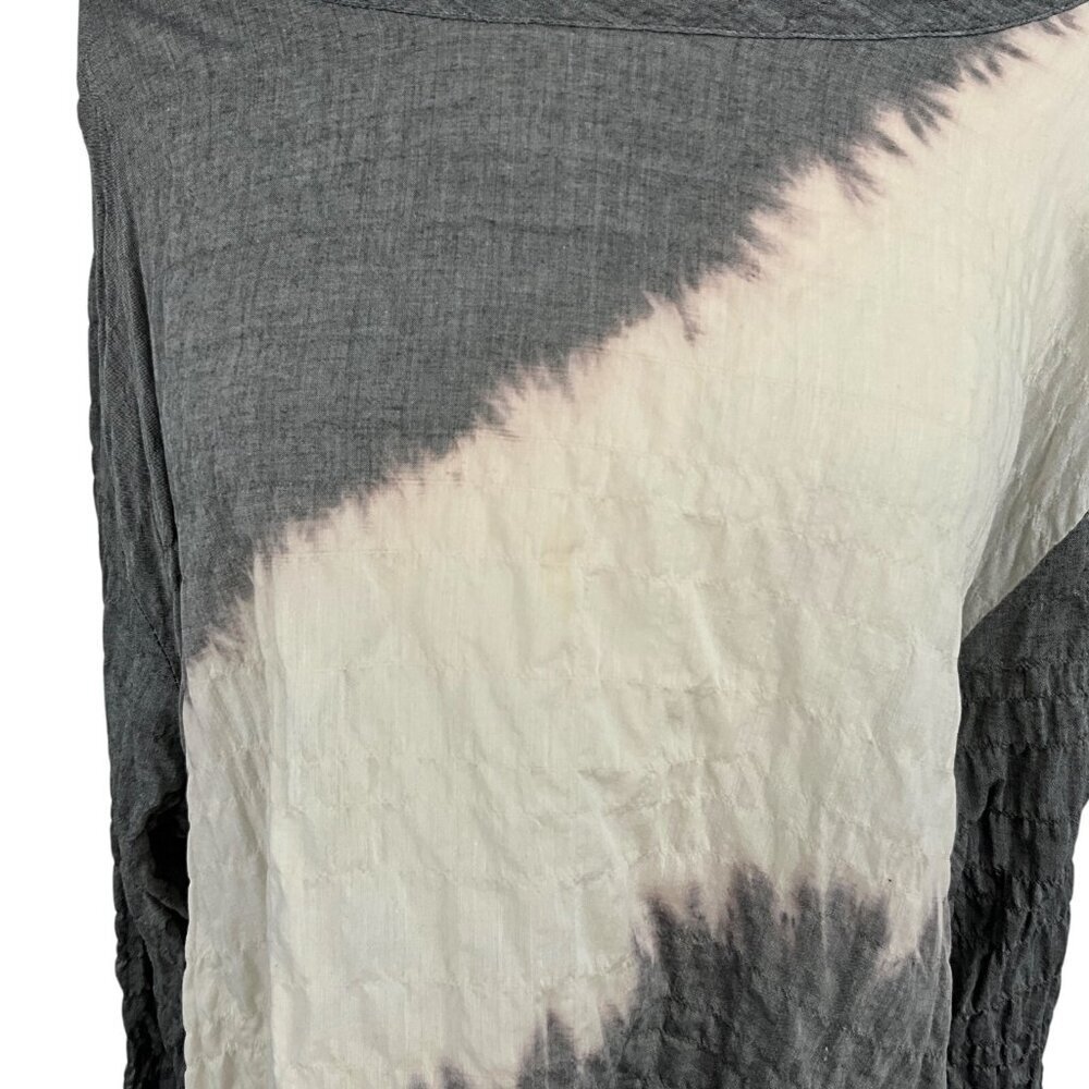 Steve Sells Studio Tie Dye Tunic Size S / M Gray Ivory Cowl Neck Long Sleeve - Picture 3 of 8